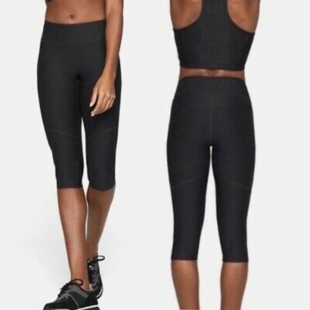 Outdoor Voices Flex Cropped Leggings Black Women's Size XS‎ Activewear Workout